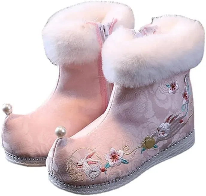 Детские сапоги для девочек с бархатом MATERUIEYES, Pink