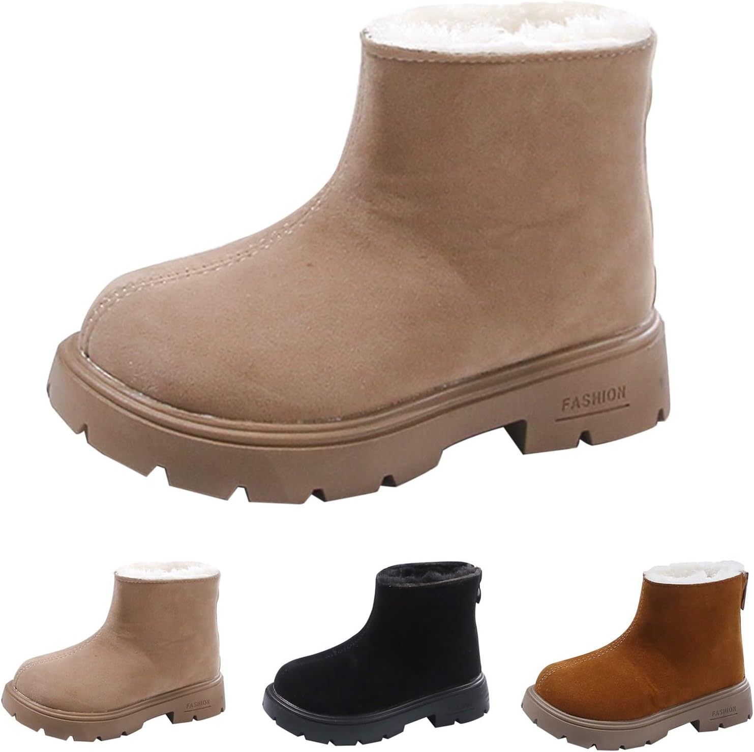 

ДДетские зимние сапожки нега с плюшевой подкладкой, водонепроницаемые ботильоны для улицы, обувь с нескользящей подошвой на платформе Generic, Khaki