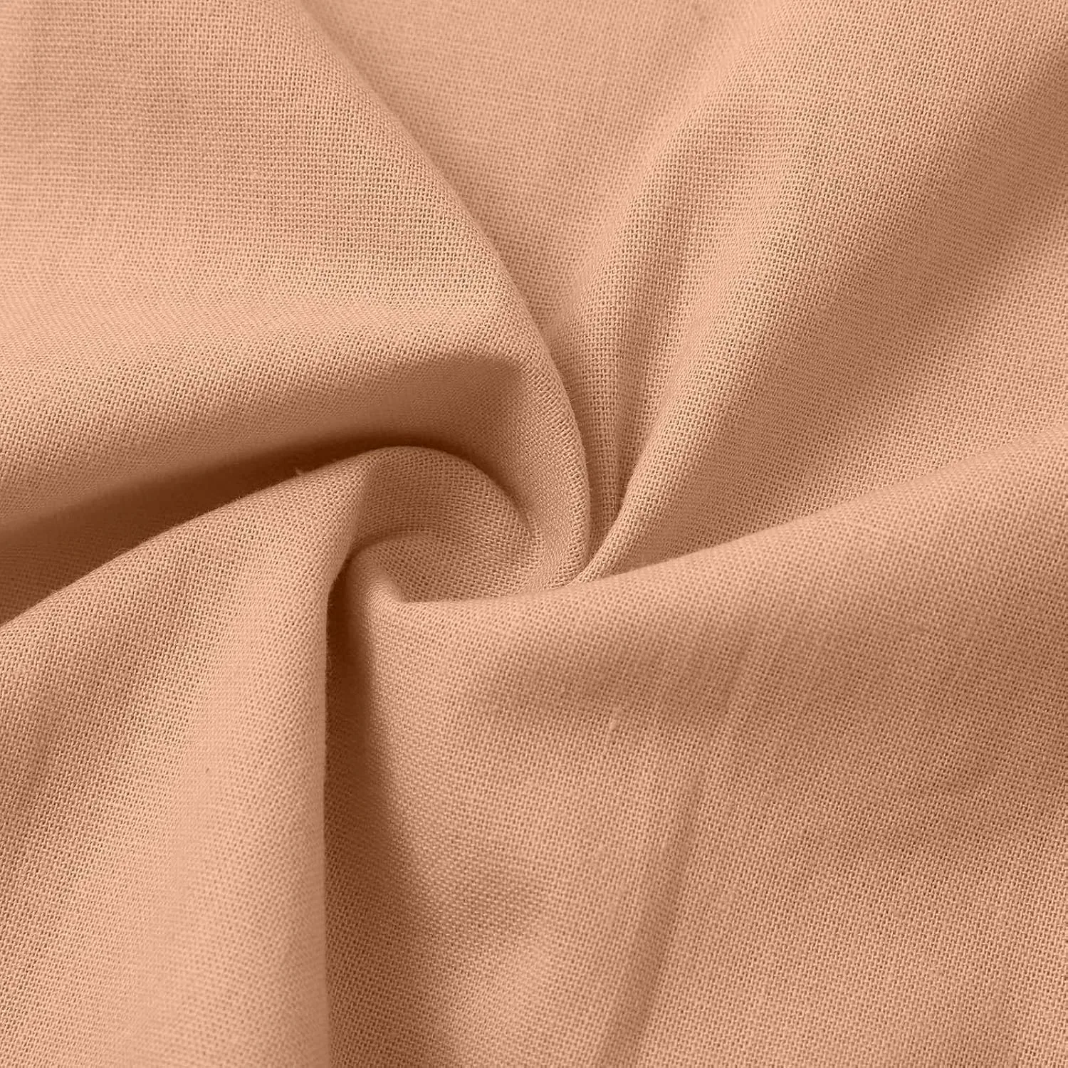 Женское повседневное платье миди с V-образным вырезом Cotton Linen, Orange — фото 4