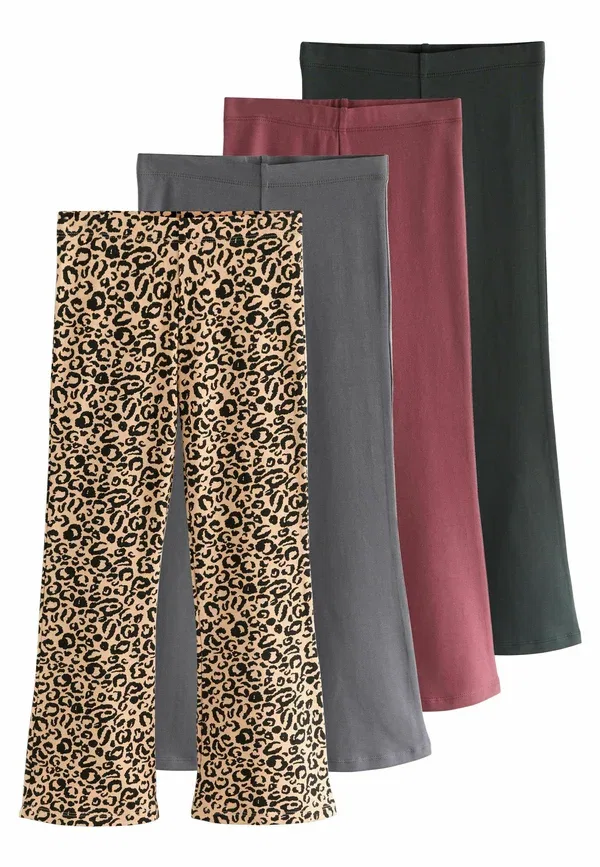 Леггинсы Animal Print, Regular fit - flared leggings 4 pack, Next, Animal Red, красный