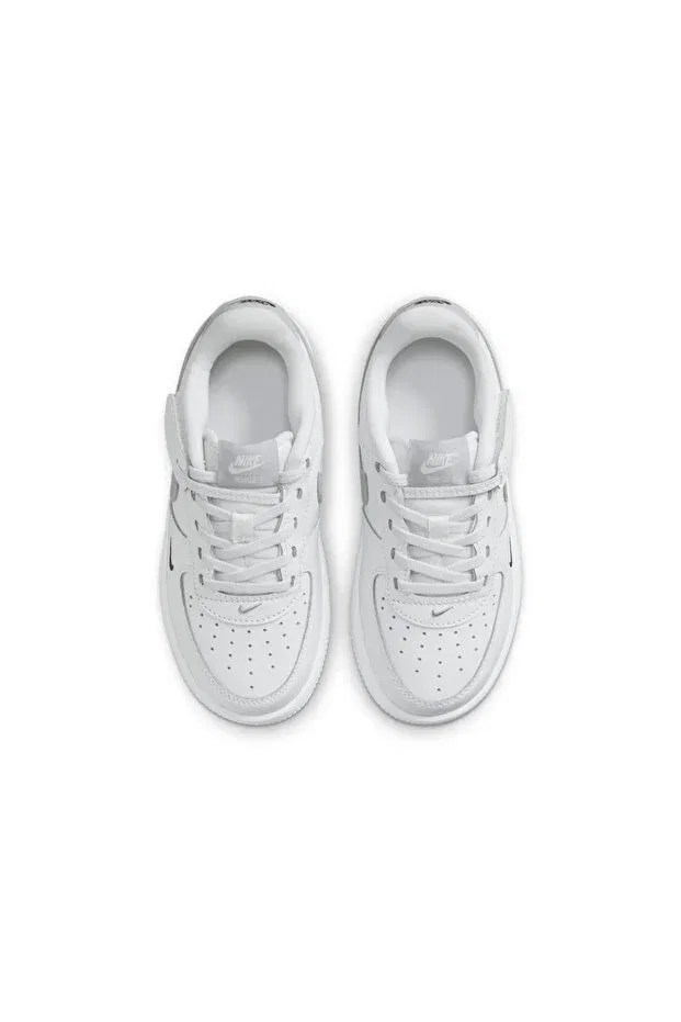 Детские кроссовки для девочек на шнурках Air force 1 easyon ps kids toddler sneakers Nike, White — фото 3