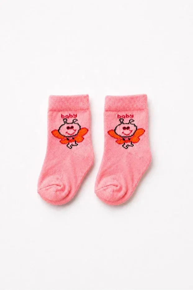 Детские носки с узором Organic cotton premium 4-piece baby & kids socks with fairy wings pattern Lakoren, White — фото 3