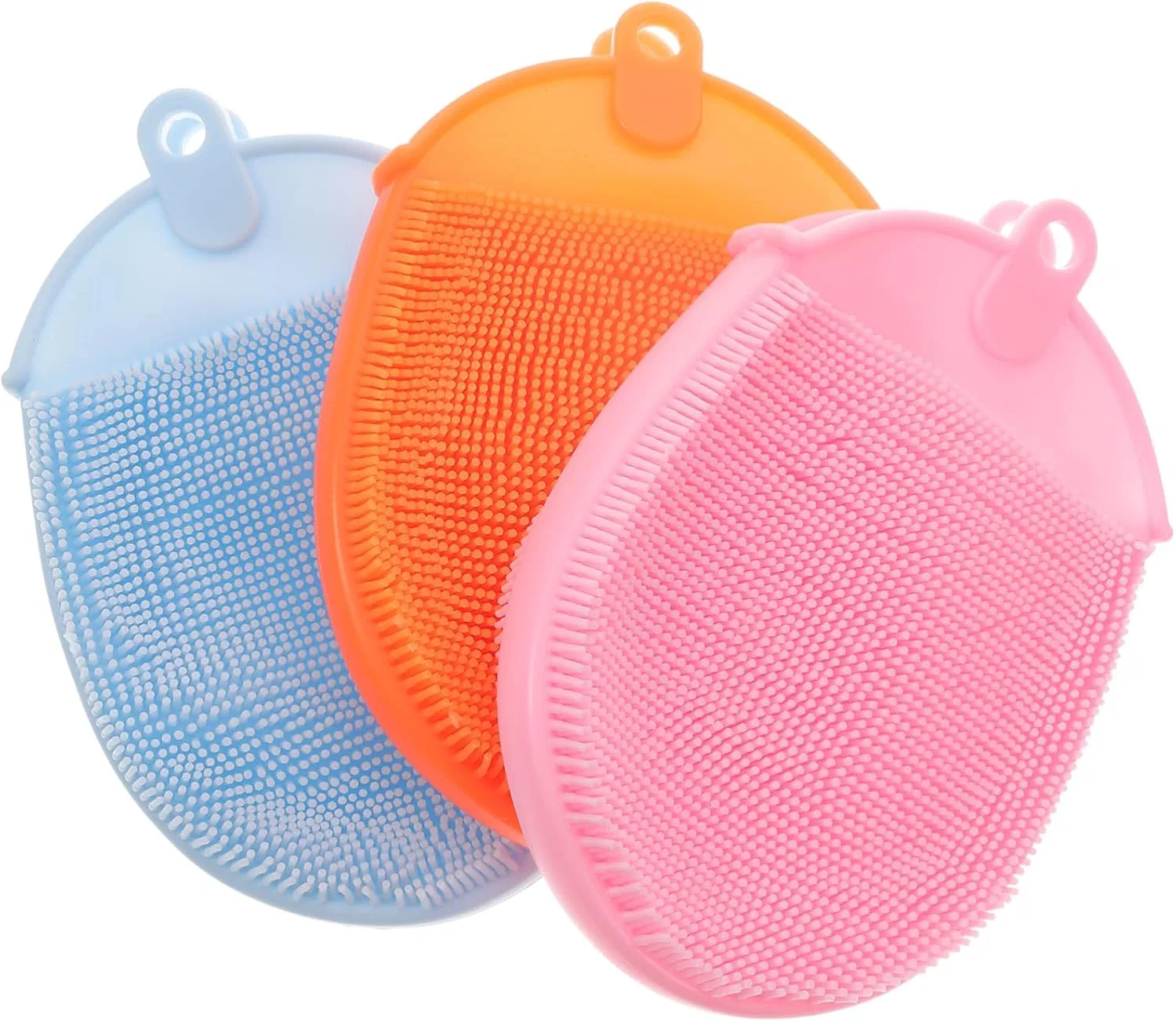 Набор силиконовых скраб-щеток для тела, 3 шт, COLLBATH, 14.7 x 9.8 x 2 см, Blue