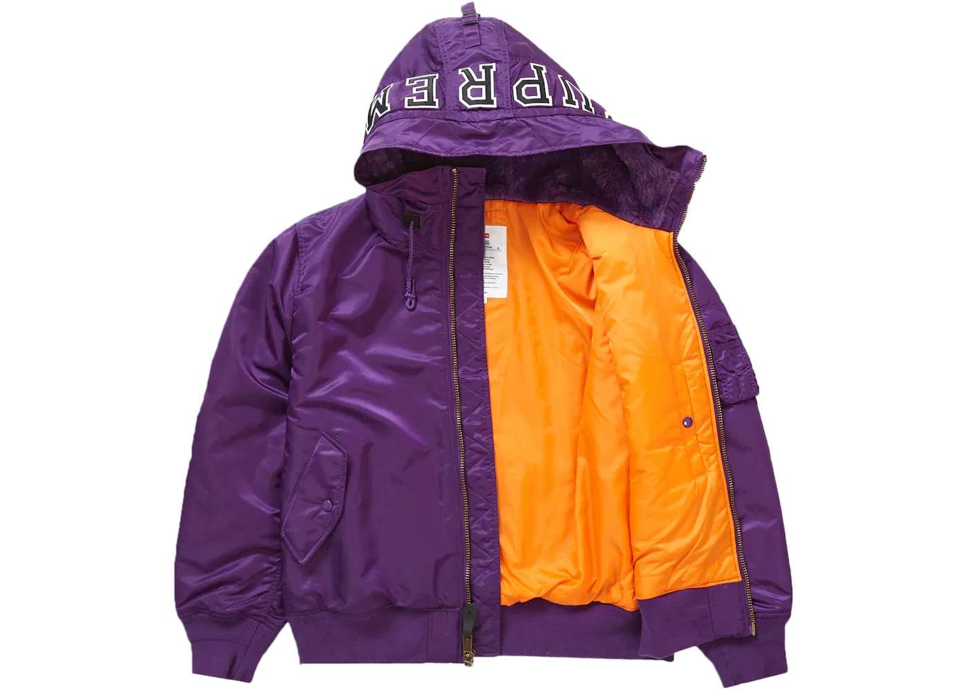 Мужская куртка-бомбер с капюшоном MA-1 Supreme, Purple — фото 2