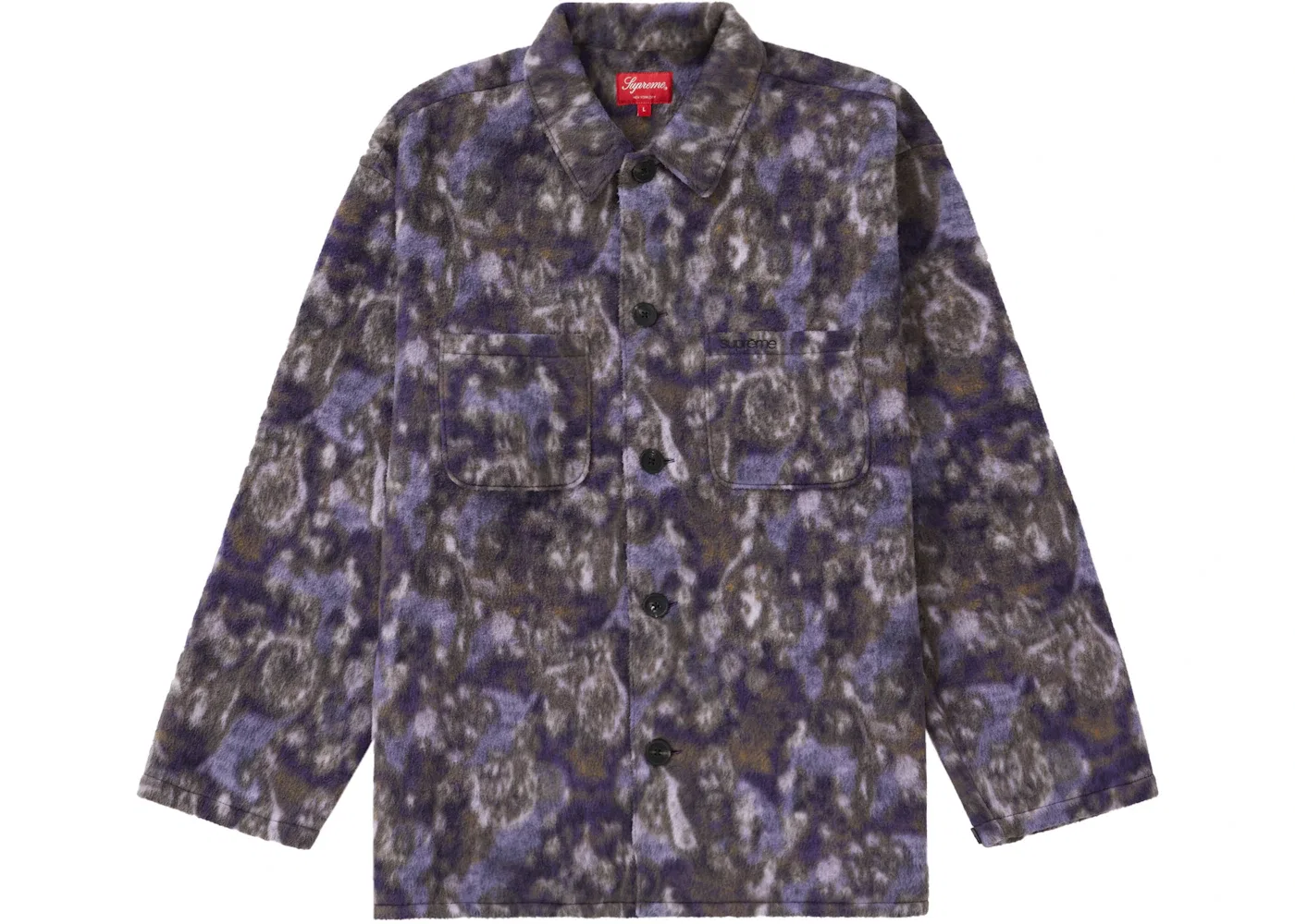 Мужская флисовая рубашка с принтом Paisley Supreme, Purple