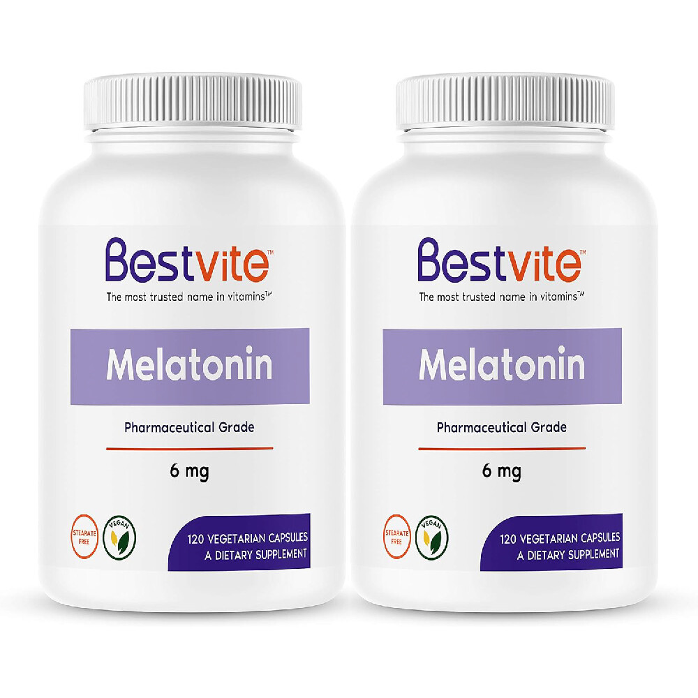 

Мелатонин 6 мг Bestvite, 2x120 растительных капсул