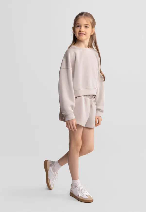 Комплект из свитшота и брюк, дышащий, Crew neck and set, Minoti, beige, бежевый — фото 3
