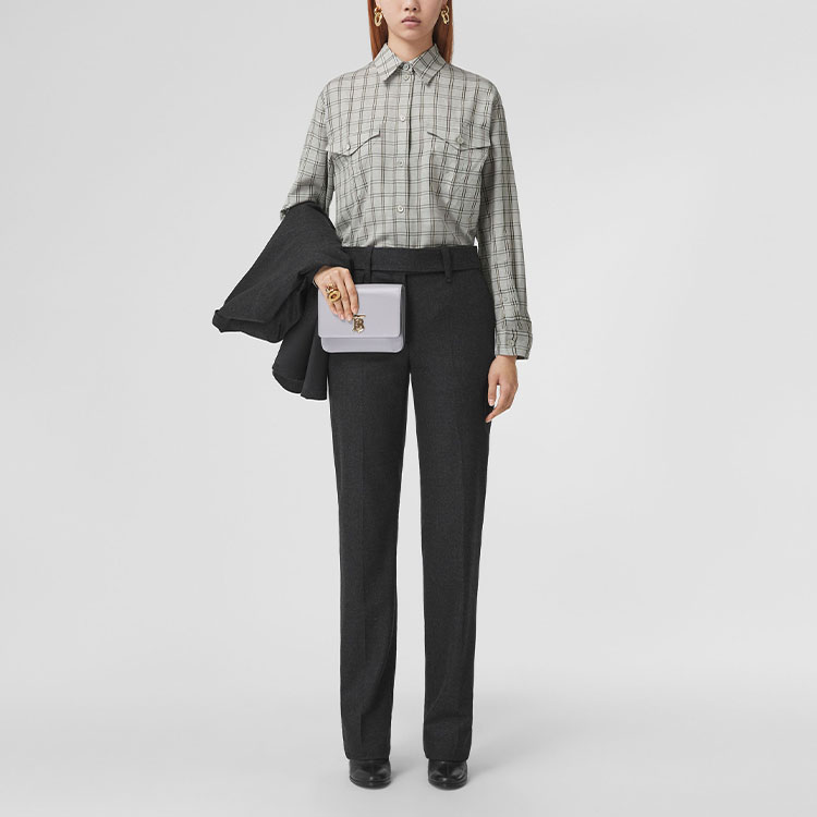Рубашка Burberry, женская, серый, загородный курорт