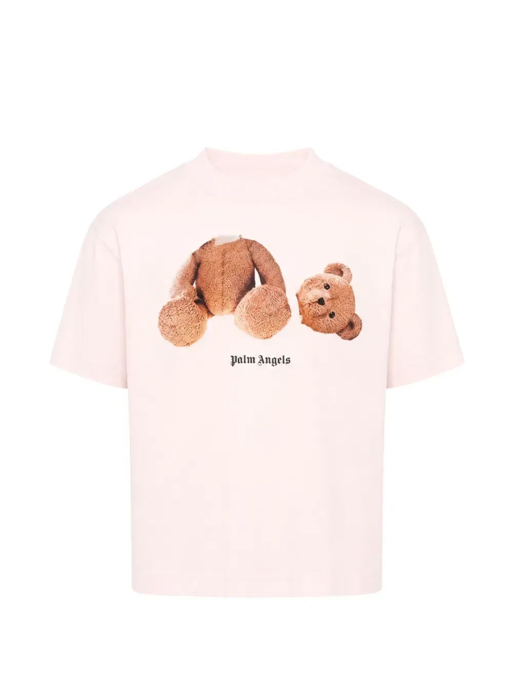 Футболка с принтом медведя Palm Angels Kids, розовый