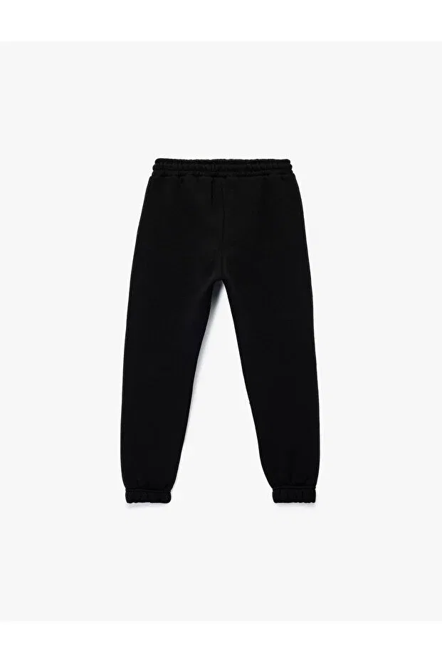 Детские спортивные штаны для мальчиков с карманами Basic Koton, Black — фото 2