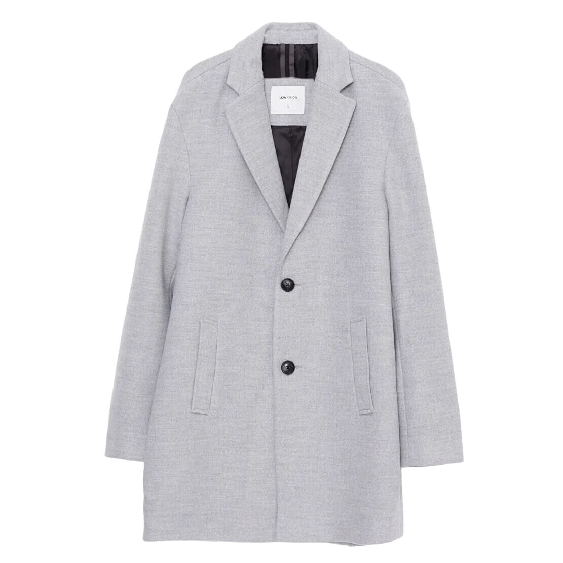 

Пальто LCW Vision Standard Pattern Jacket Collar Thick, серый меланж