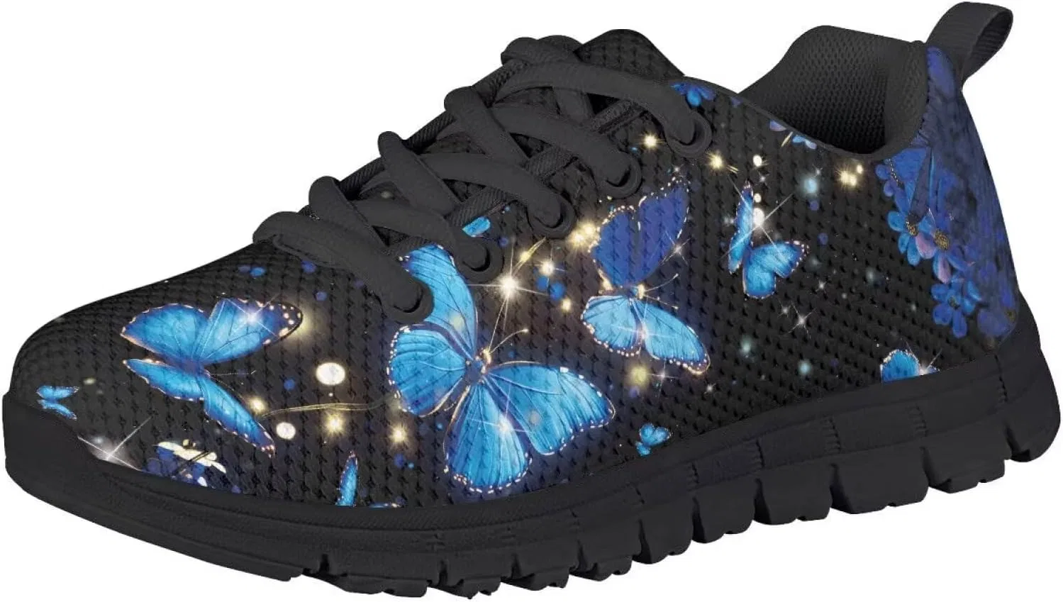 Детские кроссовки для девочек с сеткой Ystardream, Bright Blue Butterfly