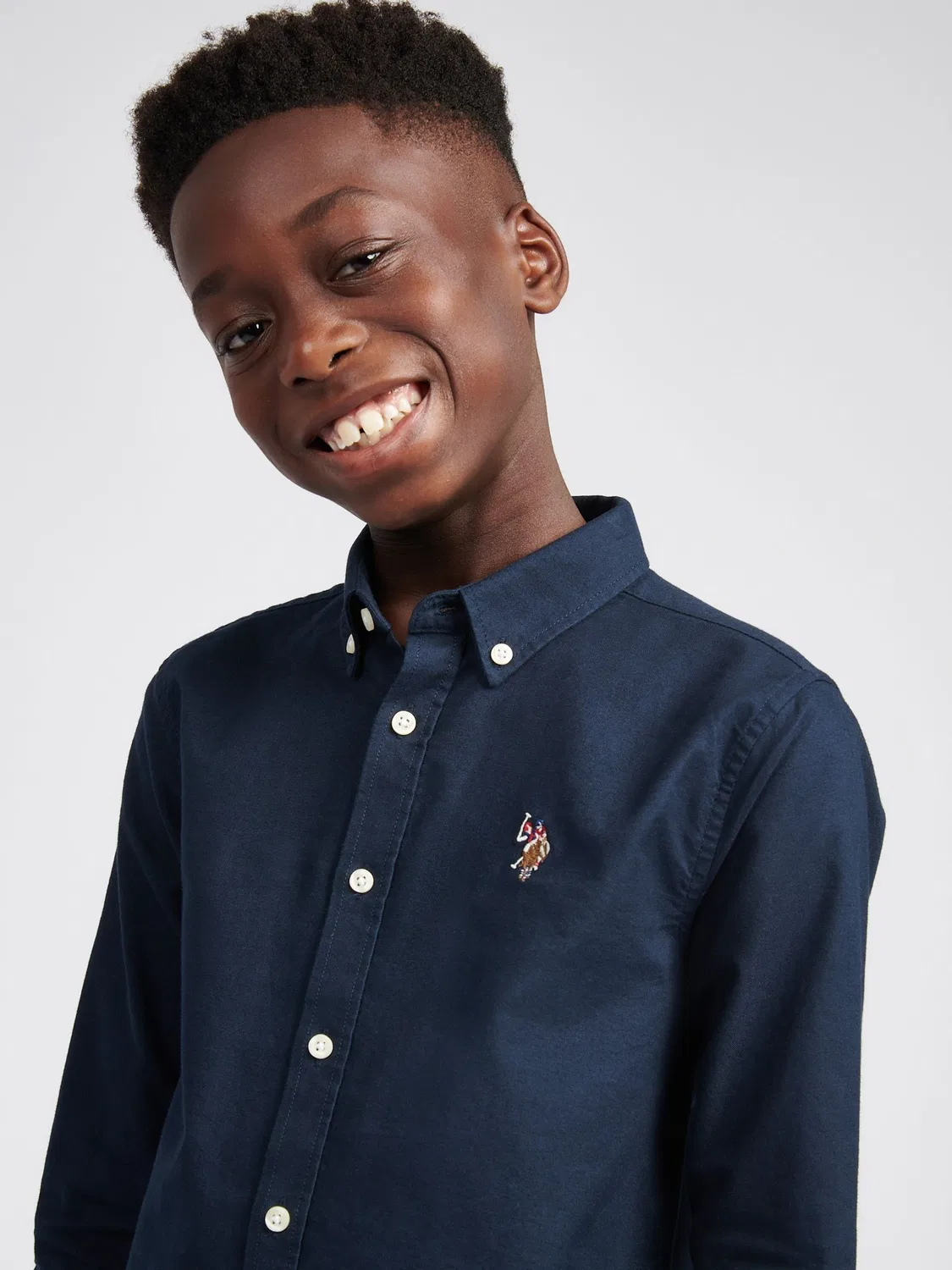Рубашка Oxford, классическая U.S. Polo Assn, темно-синий — фото 2