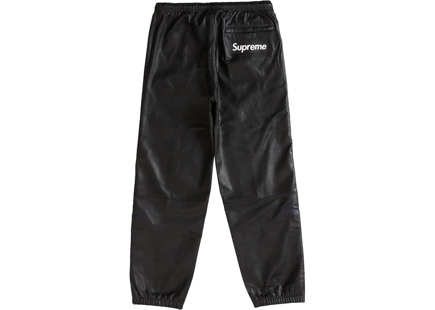 Мужские штаны из кожи Supreme Nike Leather Warm Up Pant, Black — фото 2