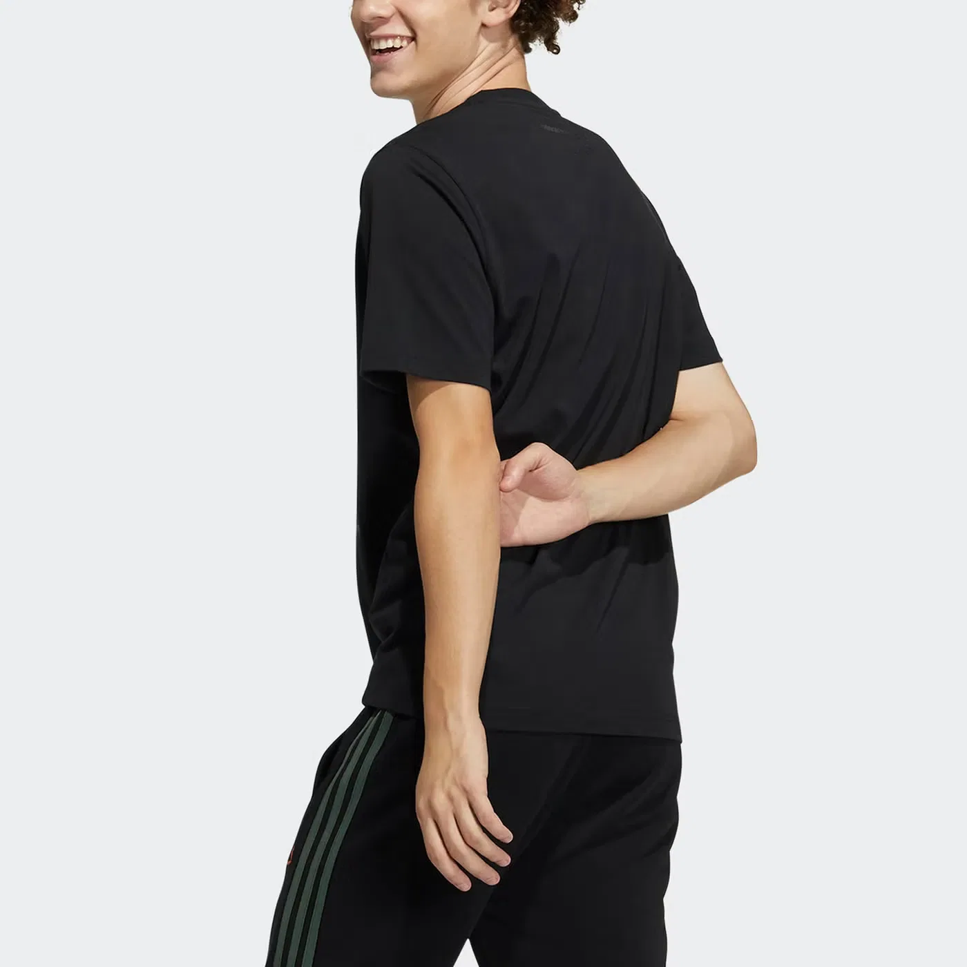Футболка с принтом спортивная с коротким рукавом Adidas, черный — фото 4