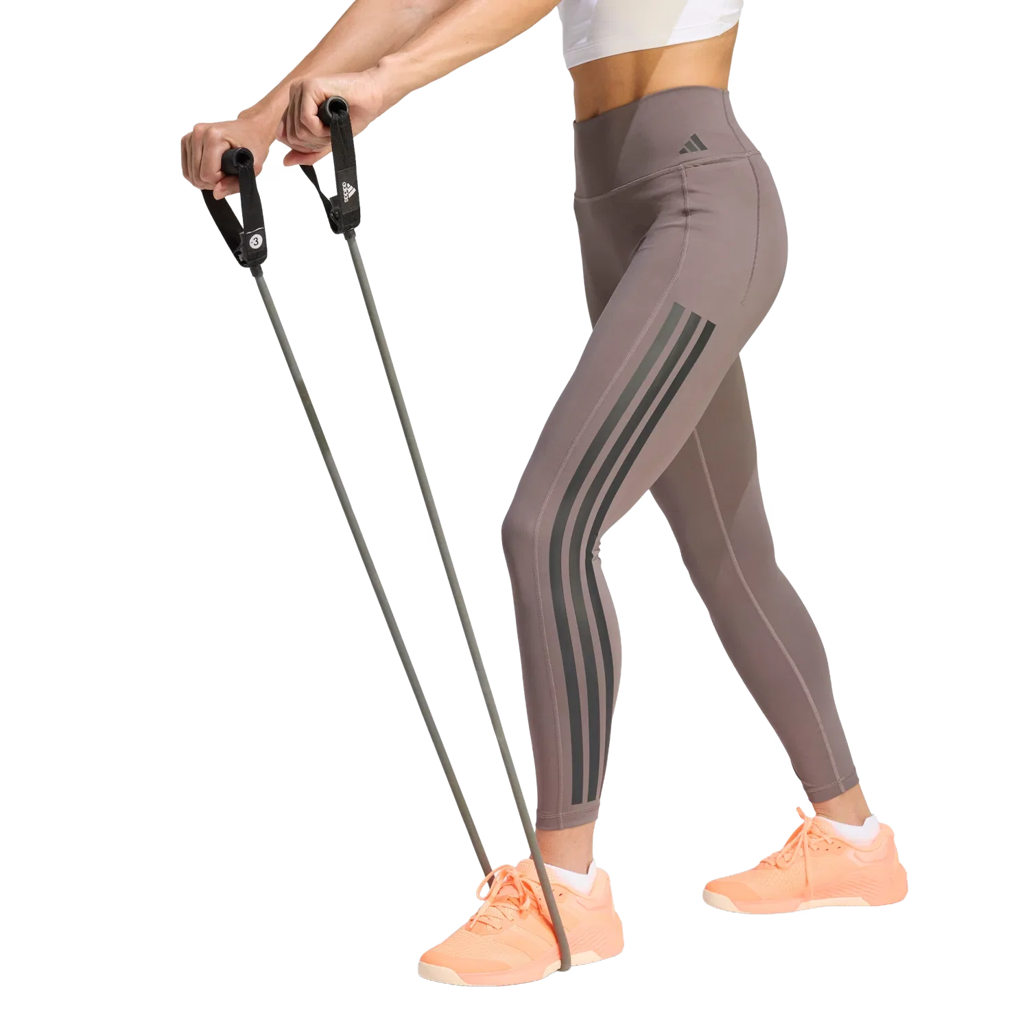 Женские леггинсы для тренировок 7/8 Adidas, коричневый — фото 2