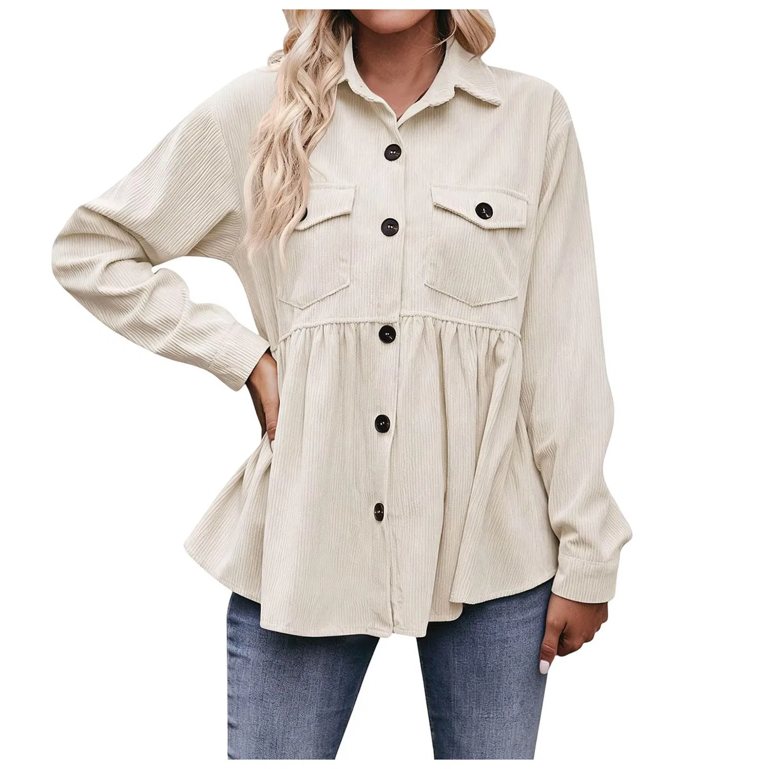 Женская куртка из вельвета с длинным рукавом Lino Donna, Bianco