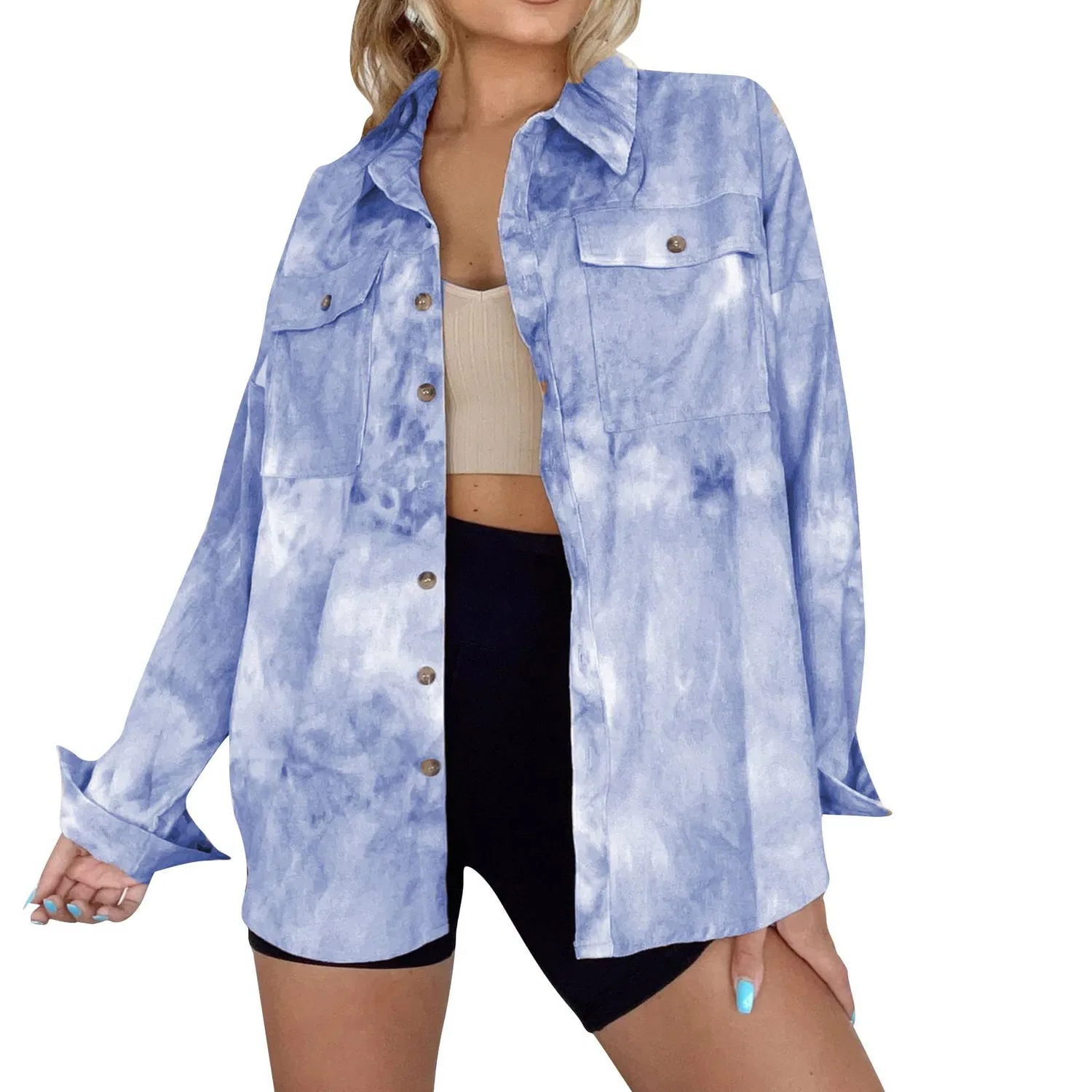 Женское пальто с принтом Classic Shirts, Blue