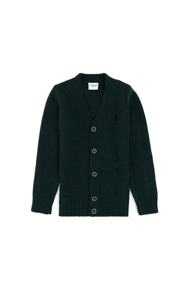 Детский кардиган для мальчиков с длинным рукавом U.S. Polo Assn., Dark Green — фото 2