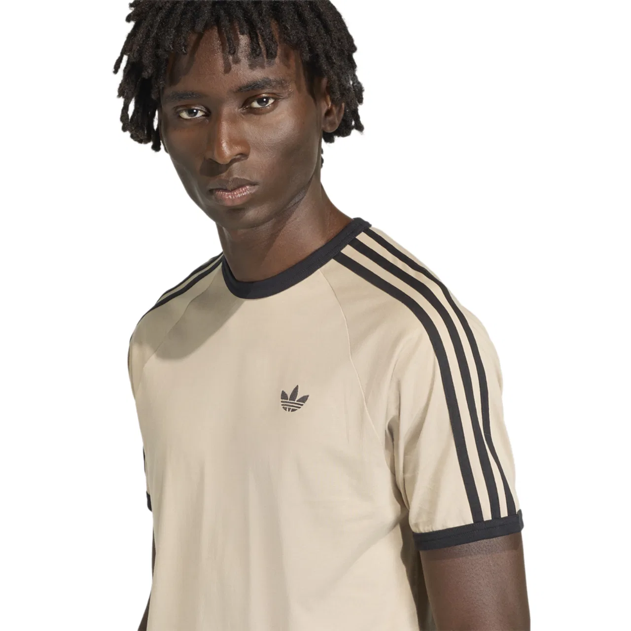 Футболка мужская 3-Stripes Adidas, цвет Khaki/Black — фото 4