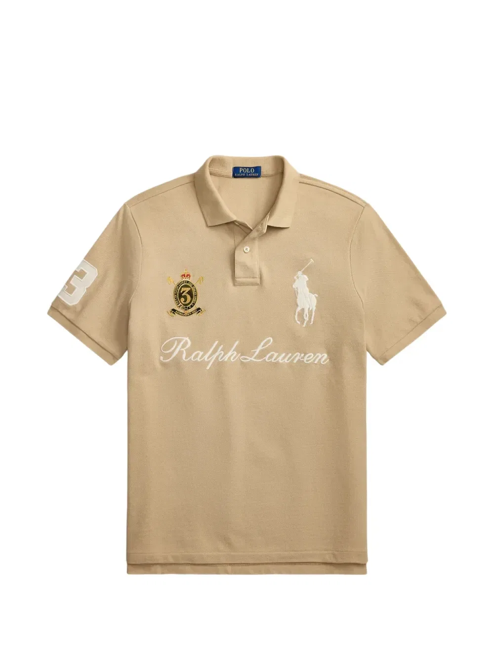 Рубашка-поло Polo с вышитым логотипом Big Pony Polo Ralph Lauren, бежевый