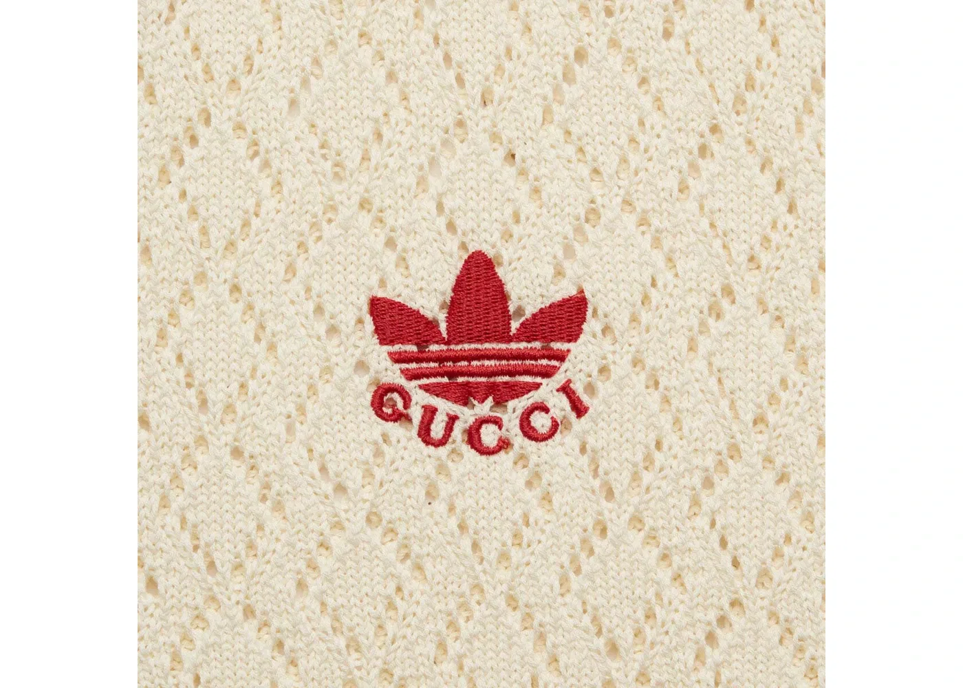 Женское поло Gucci x Adidas Cotton Polo, White — фото 2