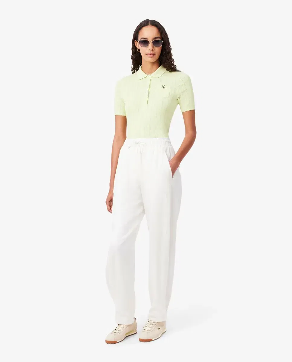 Джоггеры Lacoste Белые, Свободный крой, Из смесовой ткани