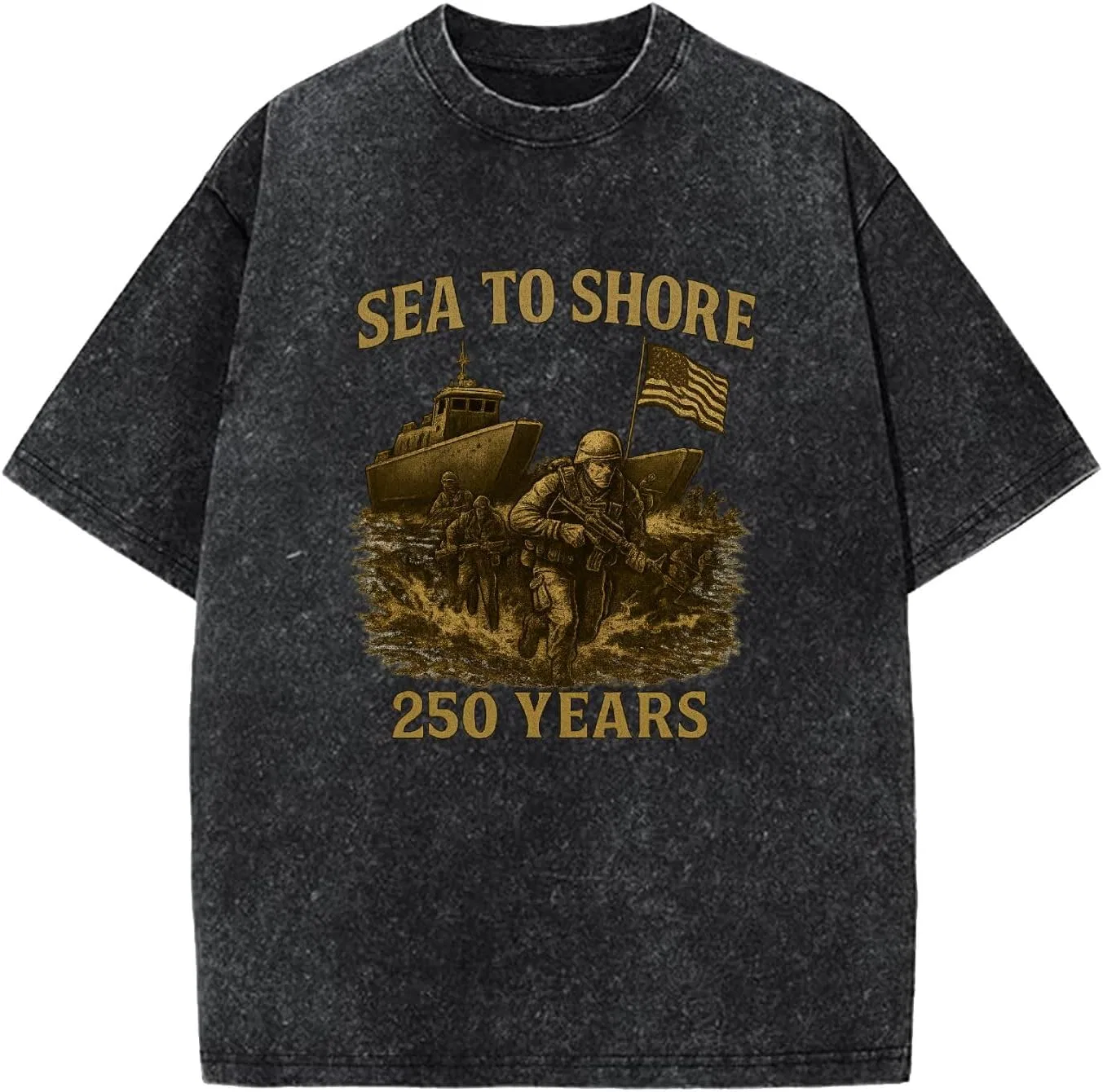 Мужская футболка с графическим принтом Sea to Shore, Wash Black