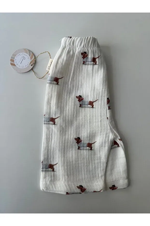 Детские брюки для девочек с широкой штаниной Zemze Baby, White — фото 3