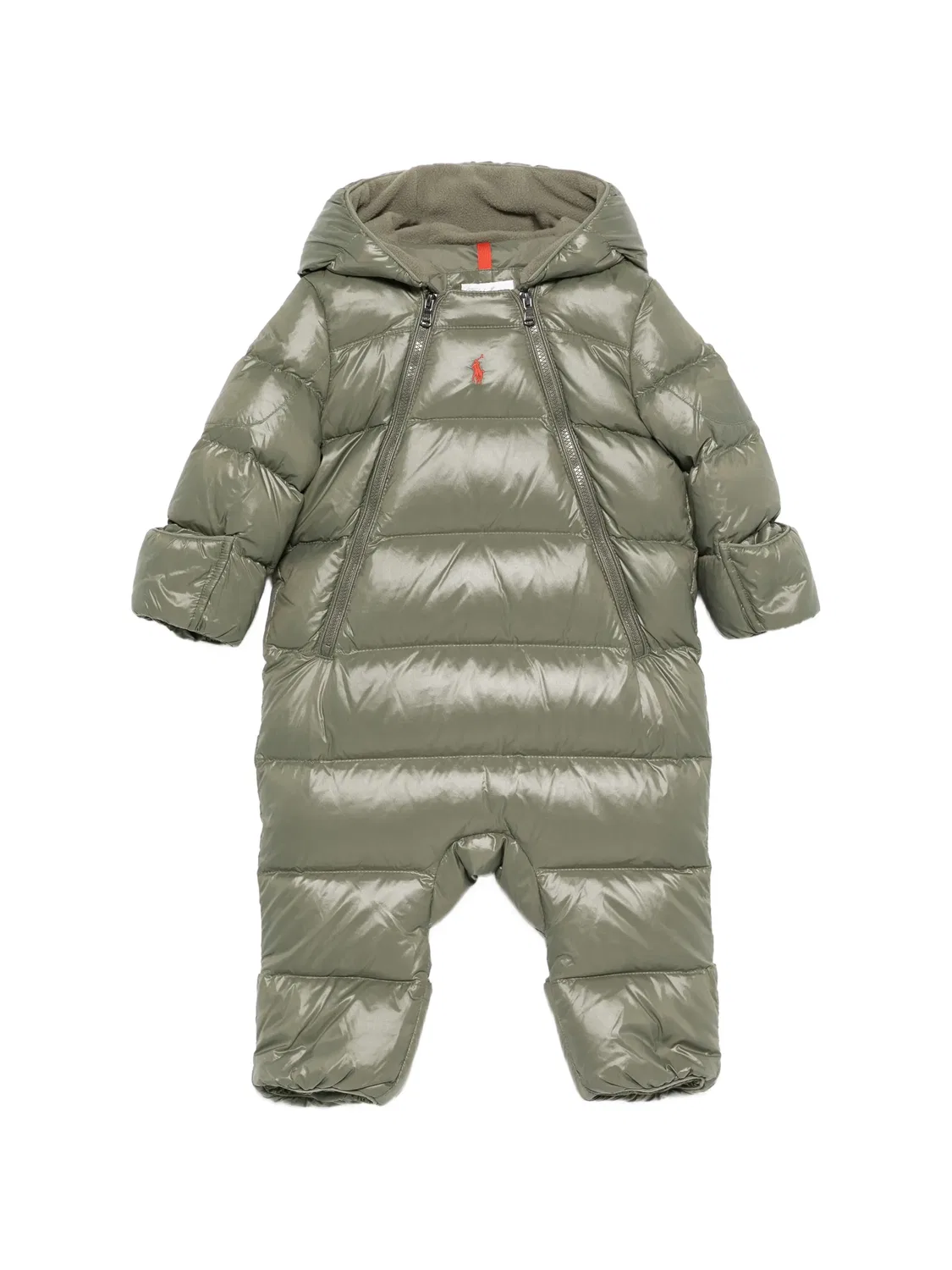 Стеганый зимний комбинезон с капюшоном Polo Ralph Lauren Kids, зеленый