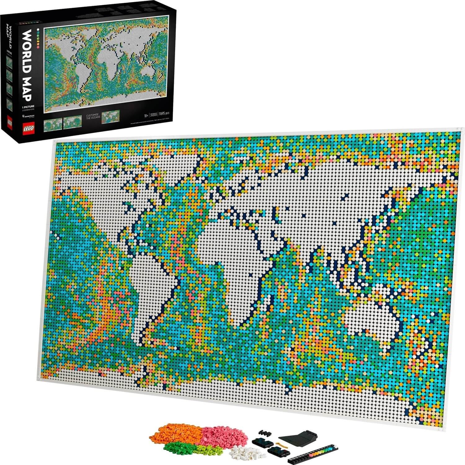 Конструктор LEGO Art Карта мира 31203, 11695 деталей — фото 3