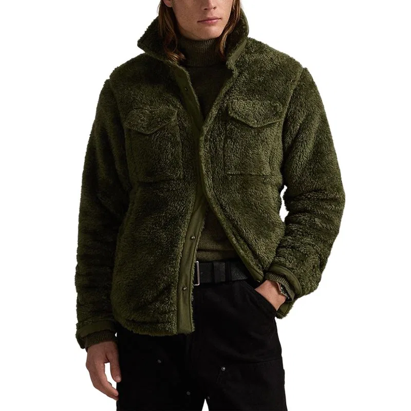 Мужская куртка с бархатной текстурой New Olive Green Polo Ralph Lauren — фото 4