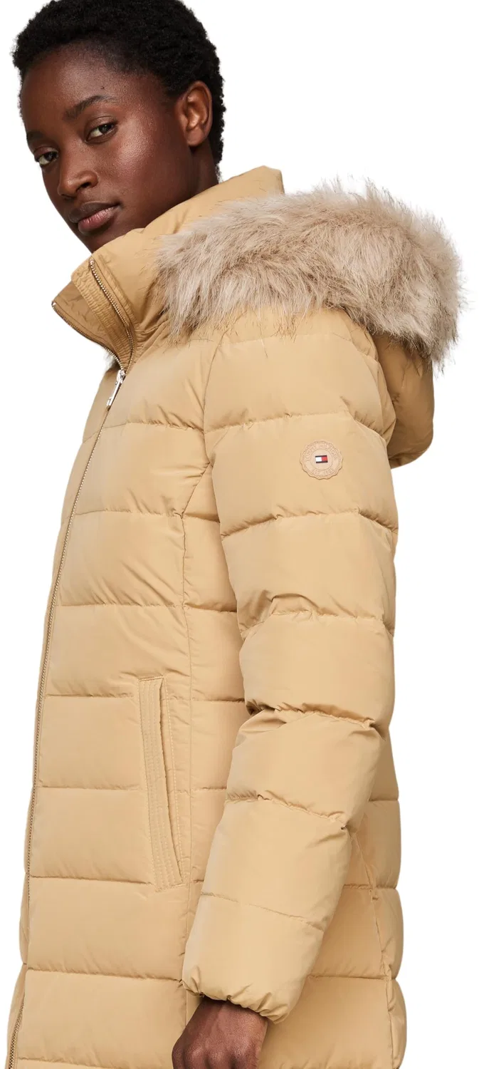 Женское пальто с меховым капюшоном Heritage Tyra Tommy Hilfiger, Khaki (Classic Khaki) — фото 3