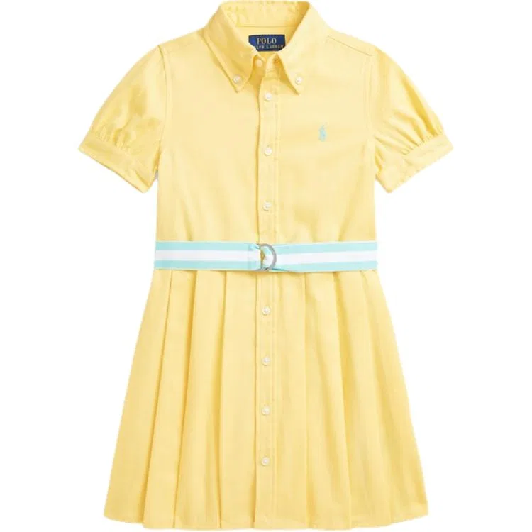 Детское платье для девочек с коротким рукавом Polo Ralph Lauren, Corn Yellow