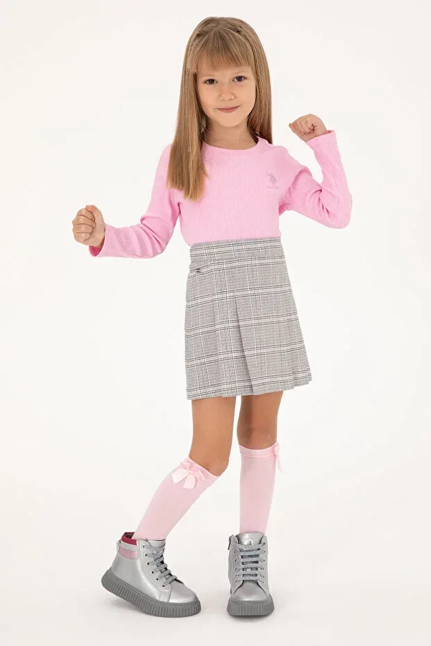 Детское для девочек свитшот с длинным рукавом U.S. Polo Assn., Pink — фото 2