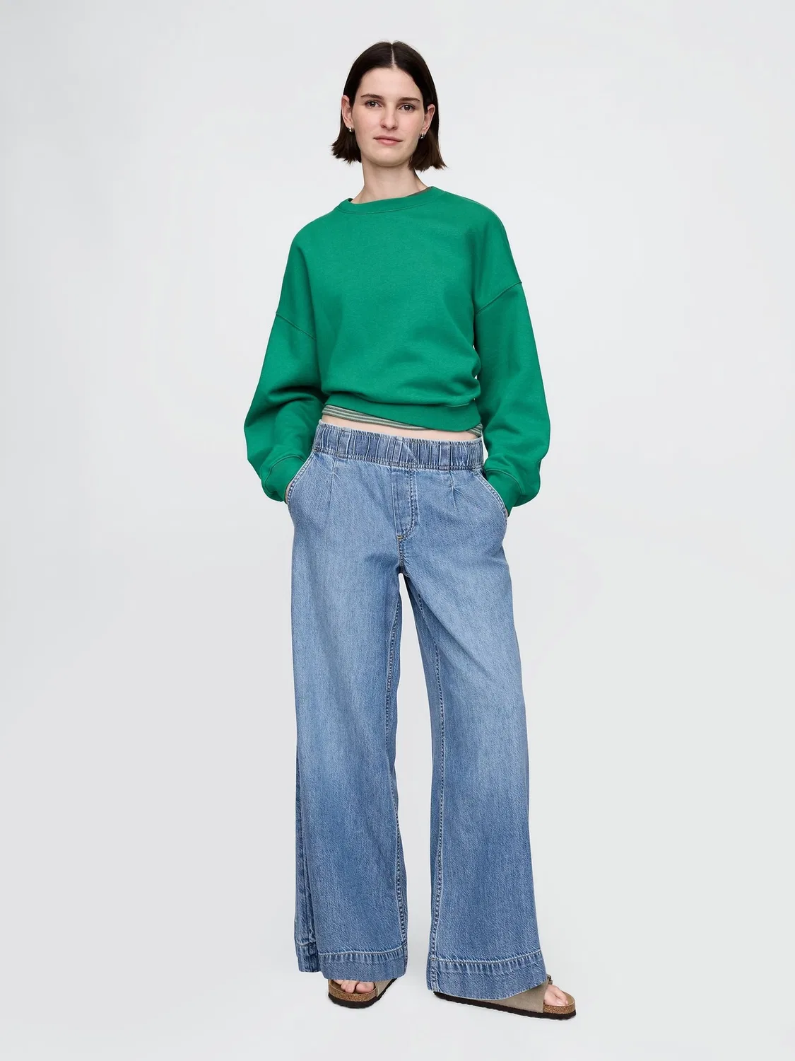 Джинсы мешковатые Gap UltraSoft Easy, синие — фото 4