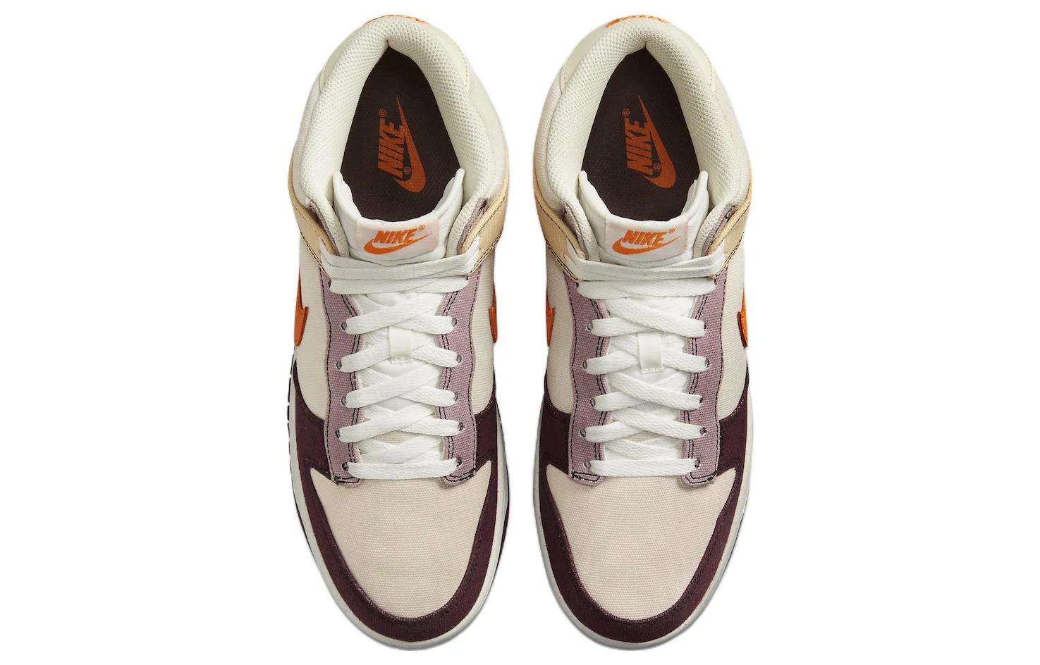 Кроссовки Nike Dunk Mid, кремово-белый/оранжевый — фото 4