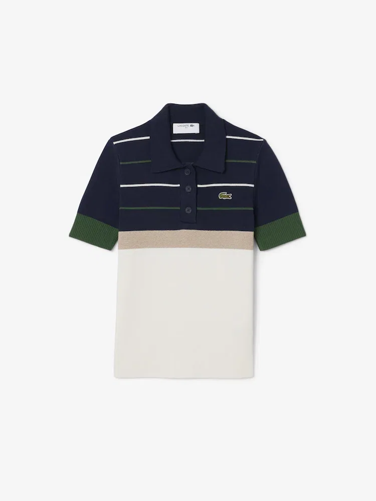 Свитер женский LACOSTE Colorblock Polo, колорблок — фото 4