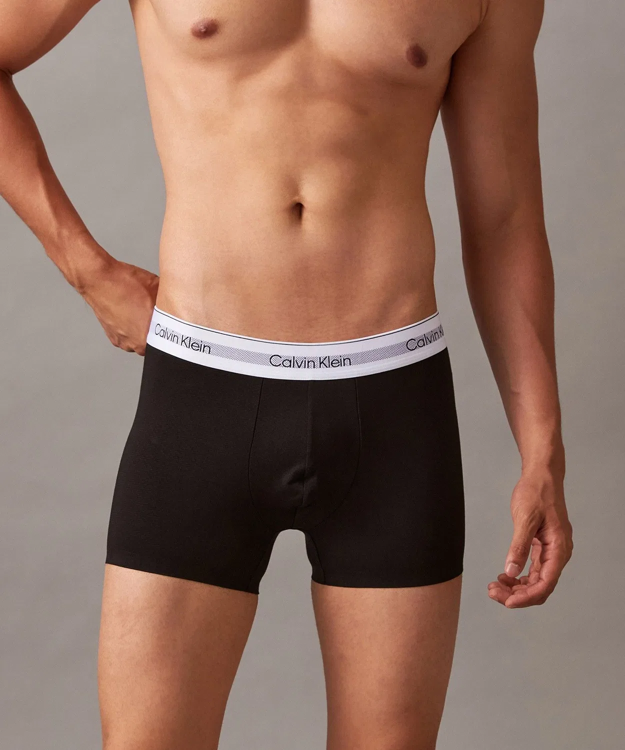 Мужские трусы-боксеры с принтом и логотипом Modern Cotton Air Calvin Klein, Black — фото 2