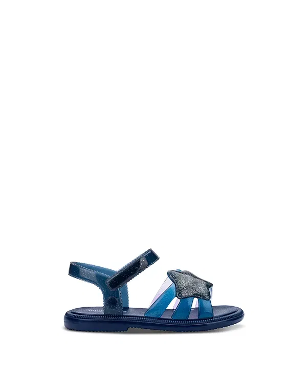 Детские сандалии для девочек с блестками Mini Melissa, Blue/Glitter — фото 4