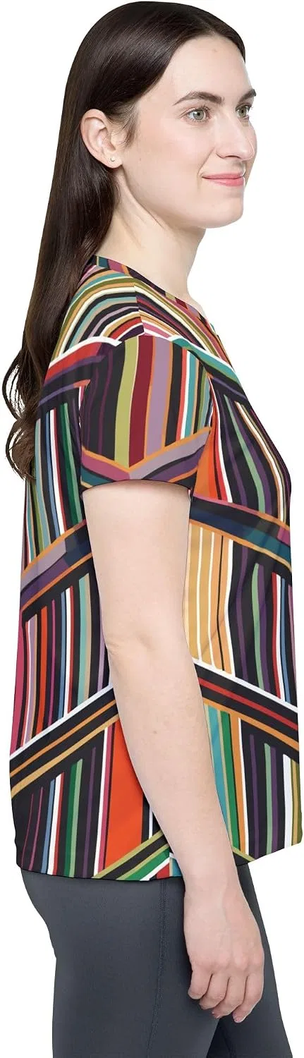 Женская спортивная футболка с полосками, Multicolor — фото 4