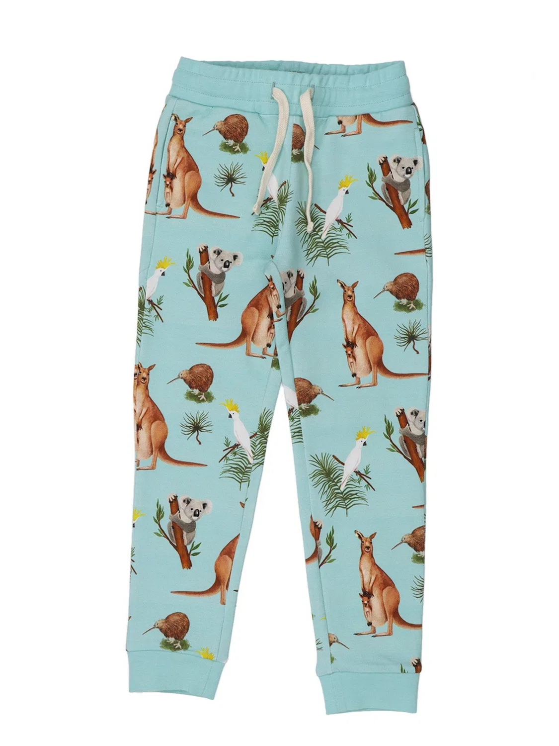 Брюки Walkiddy Regular Pants Australian Animals пастельно-голубого цвета