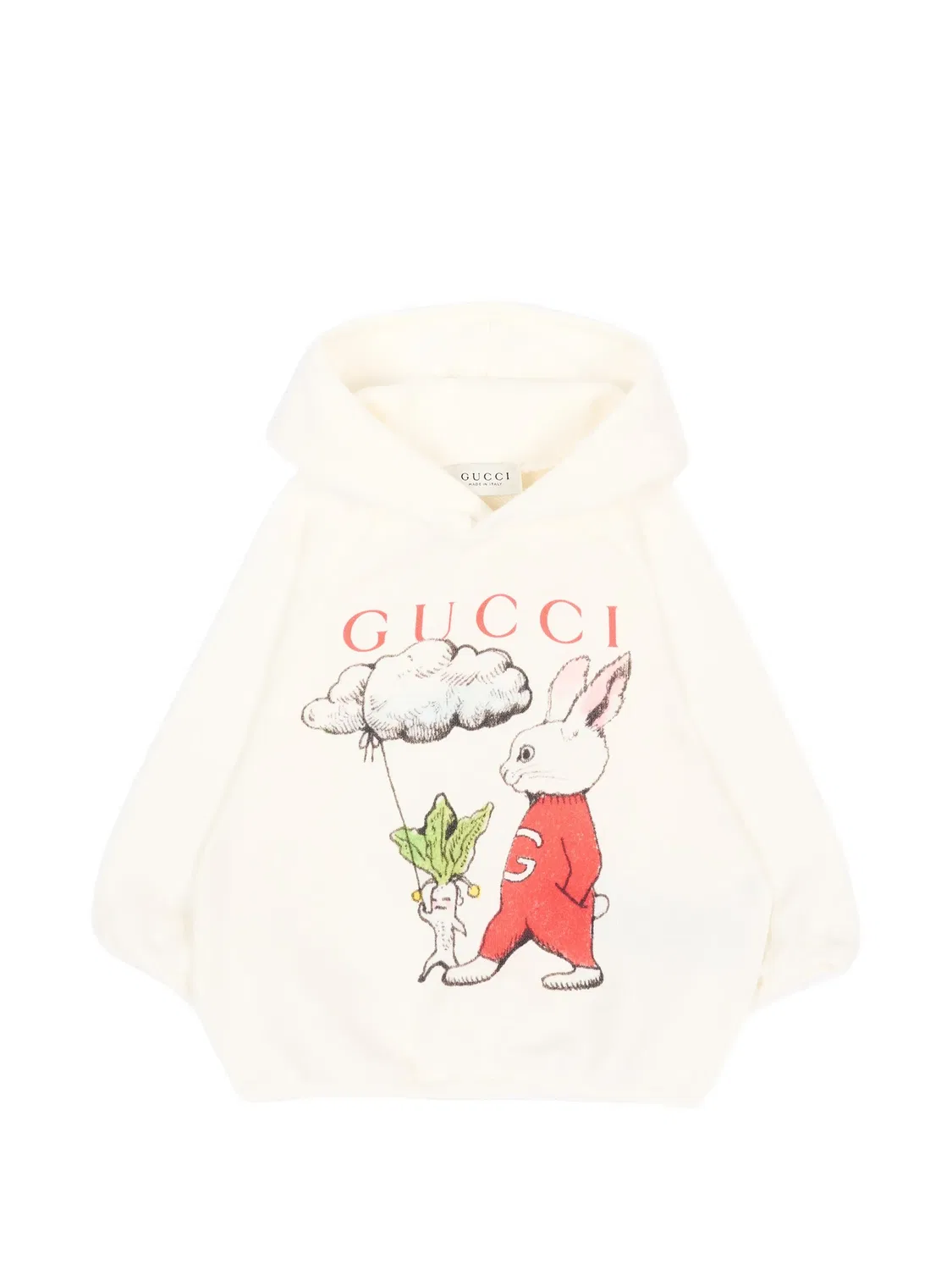 Худи с логотипом и принтом Gucci Kids, нейтральные цвета