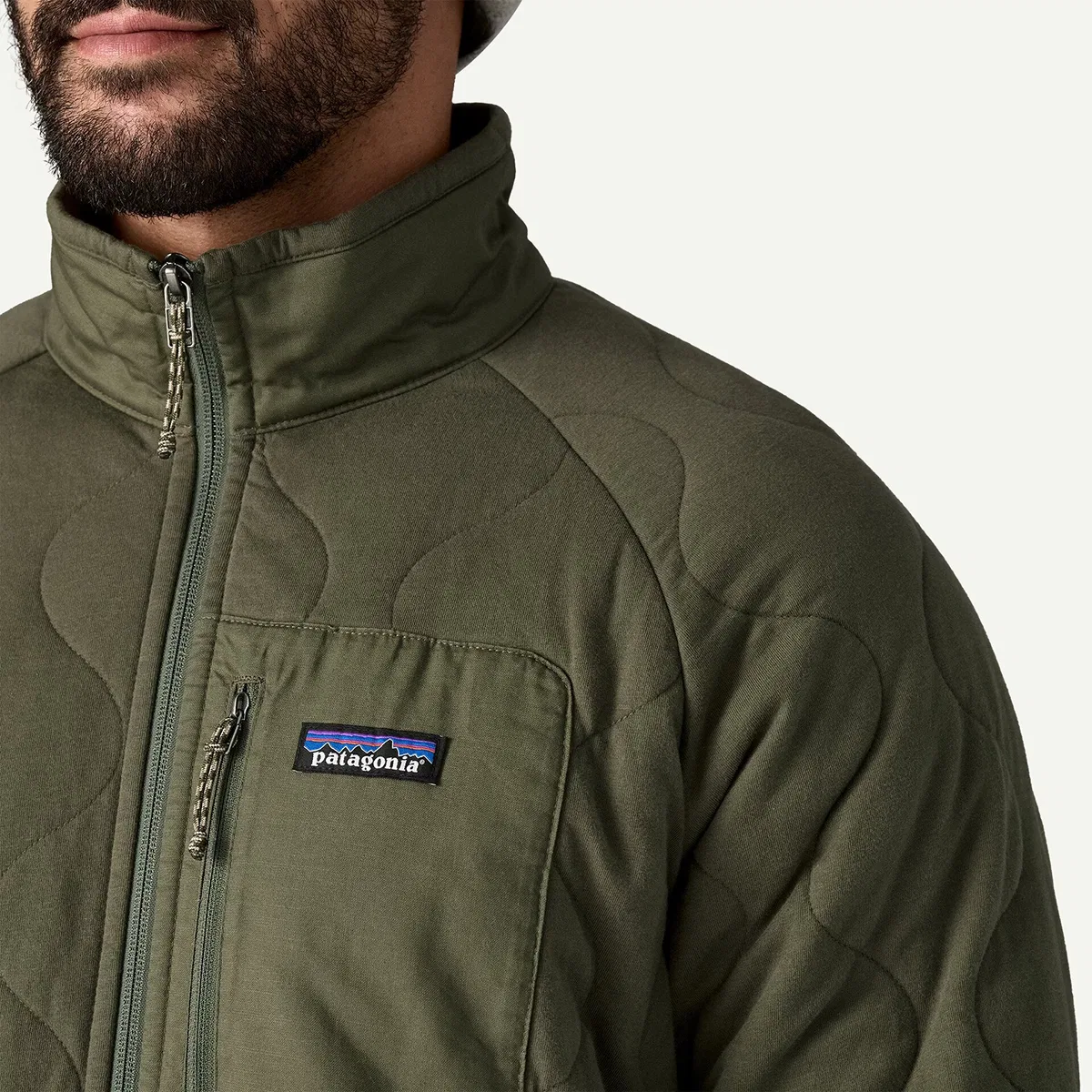 Мужская куртка стеганая с принтом Daily Quilted Jacket Patagonia, Basin Green — фото 2