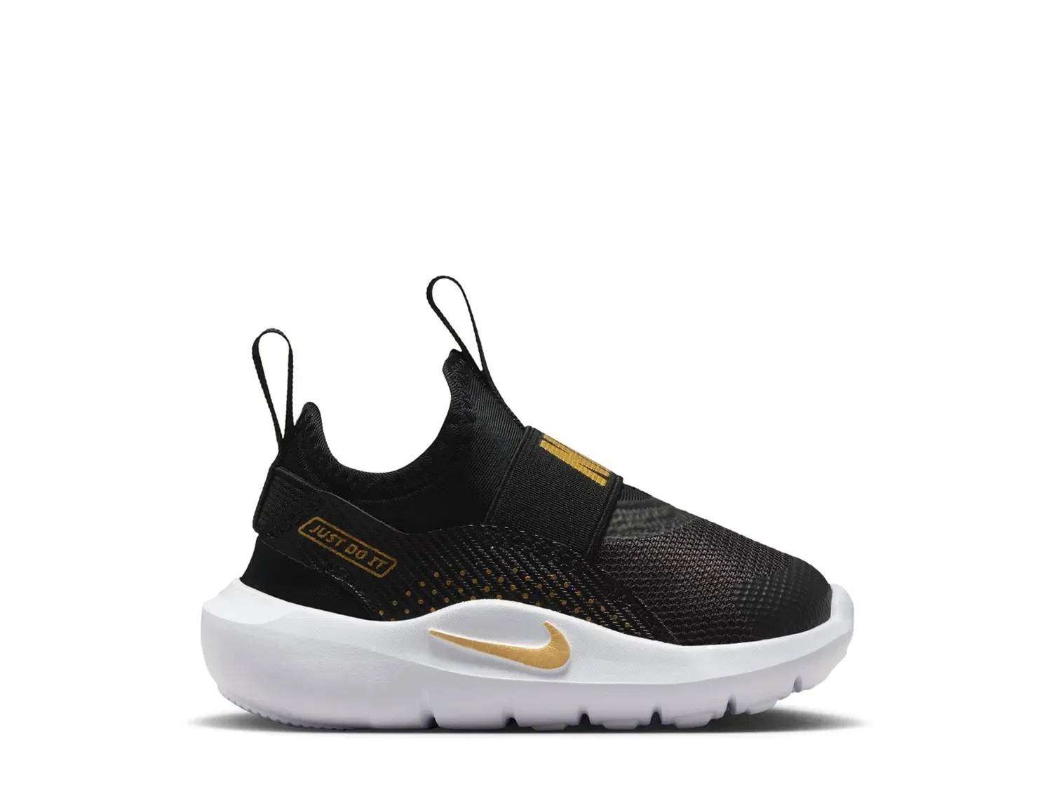 Кроссовки детские Flex Runner 4 Slip-On, Nike, черно-золотой