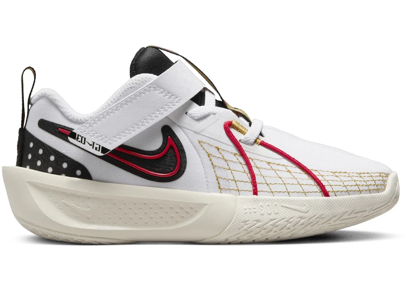 Детские кроссовки для баскетбола Nike GT Cut 3, White/Black/Bronzine/University Red