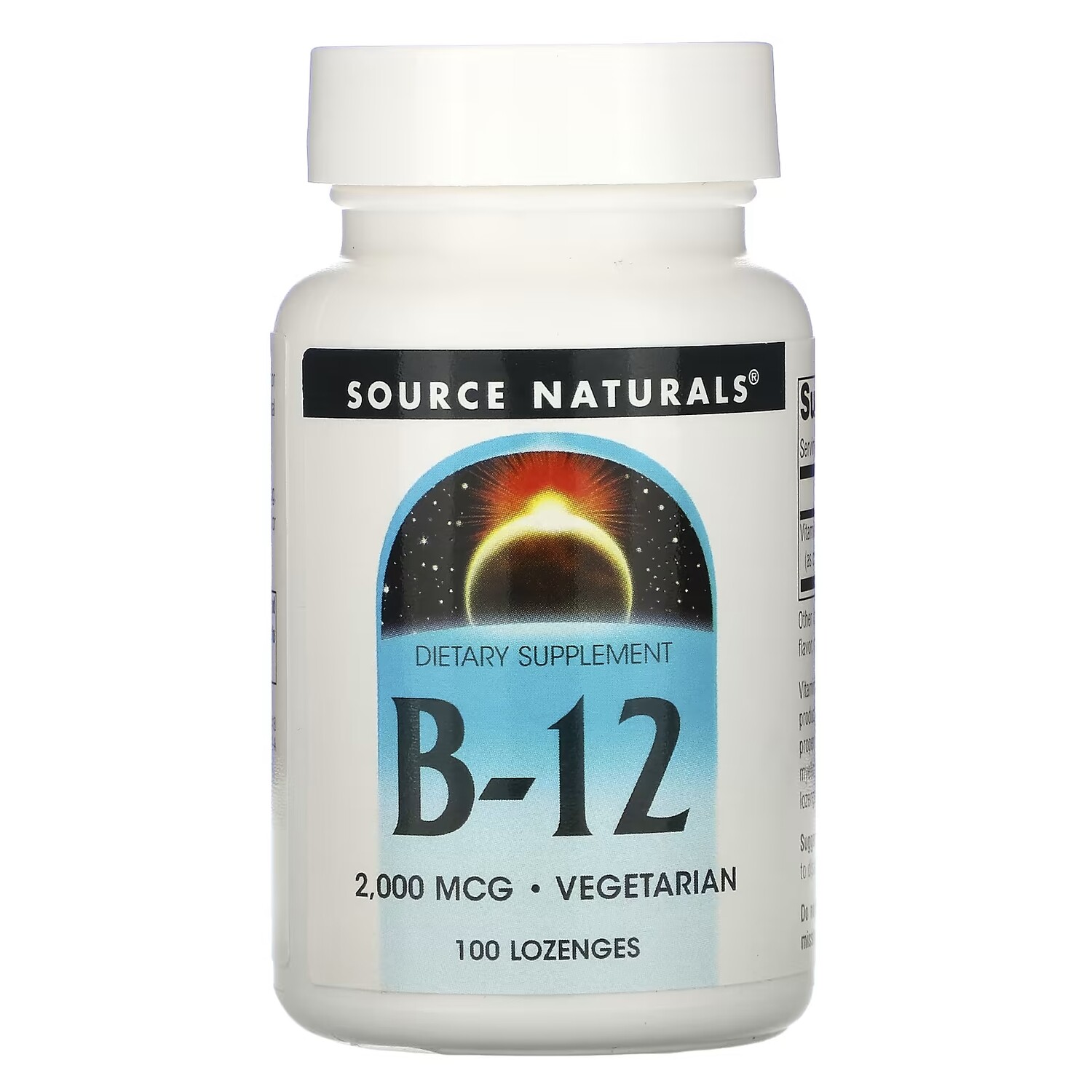 

Source Naturals B-12 2000 мкг, 100 леденцов