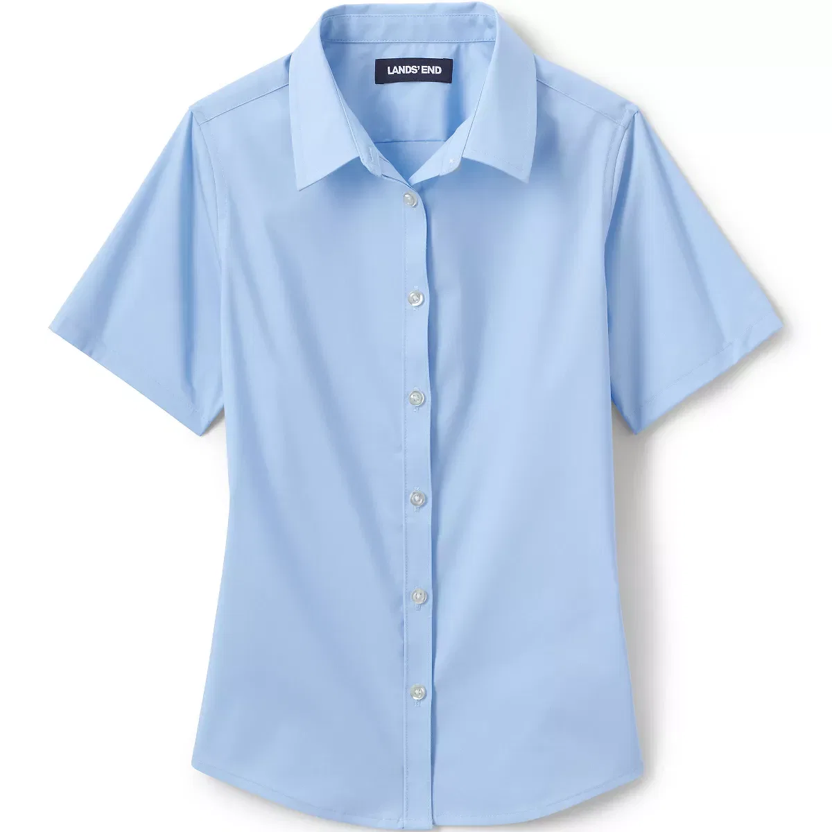 Детская рубашка для девочек с коротким рукавом No Gape Lands' End, Light Sea Blue