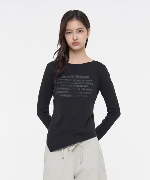 Футболка с длинным рукавом Cutting, Superdry, черный