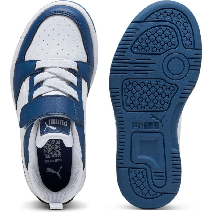 Кроссовки детские с шнуровкой Rebound V6 Lo Ac+Ps Puma, Белый — фото 2